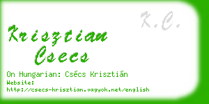 krisztian csecs business card