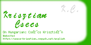 krisztian csecs business card